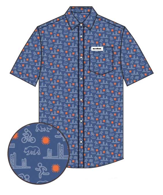 Mile Marker Tri Camp Shirt Blue