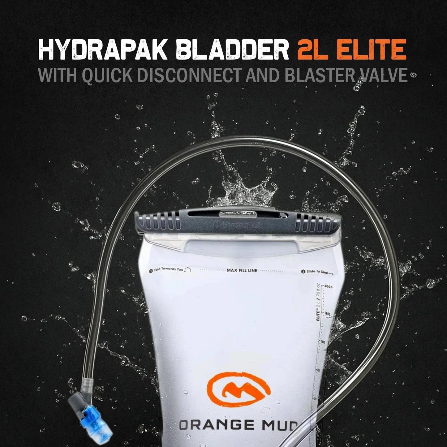 HydraPak Bladder 2L Elite with Quick Disconnect and Blaster Valve
