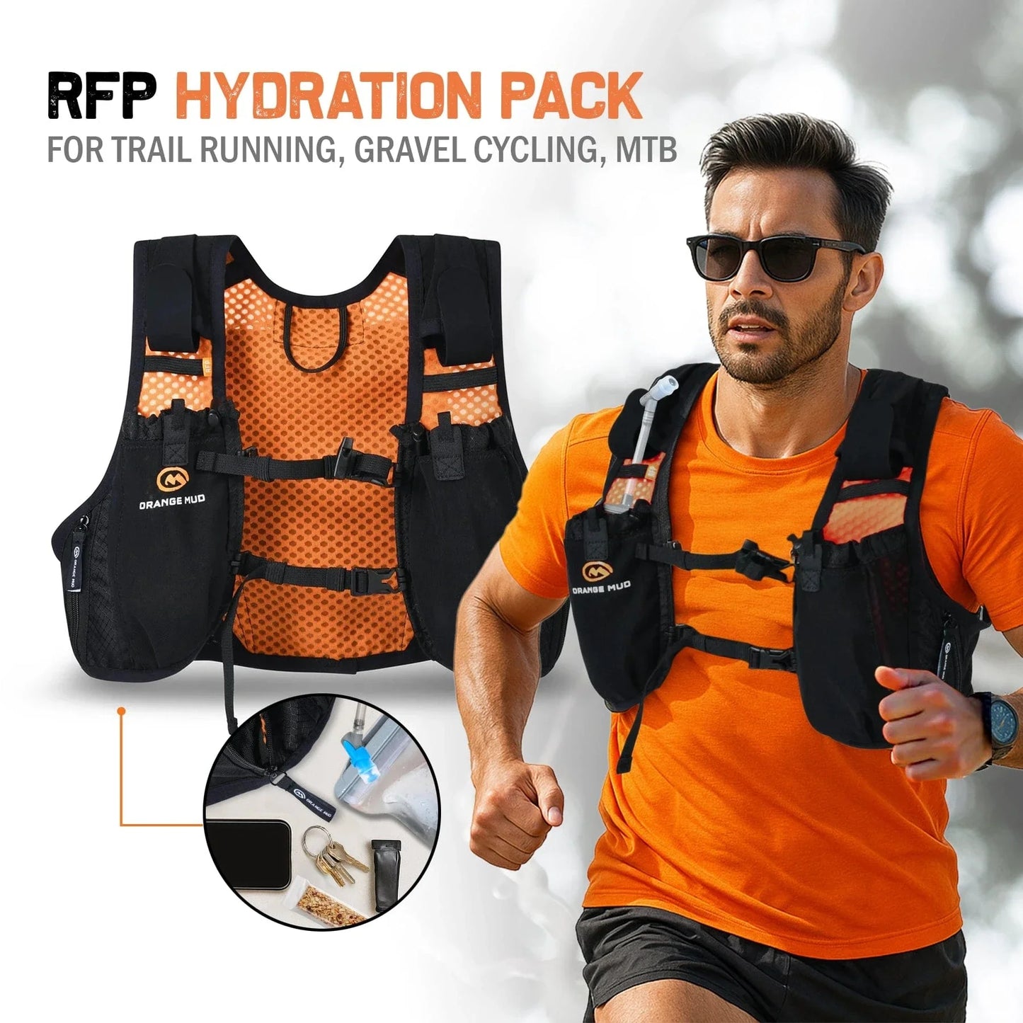 RFP Hydration Pack, For Trail Running, Gravel Cycling, MTB